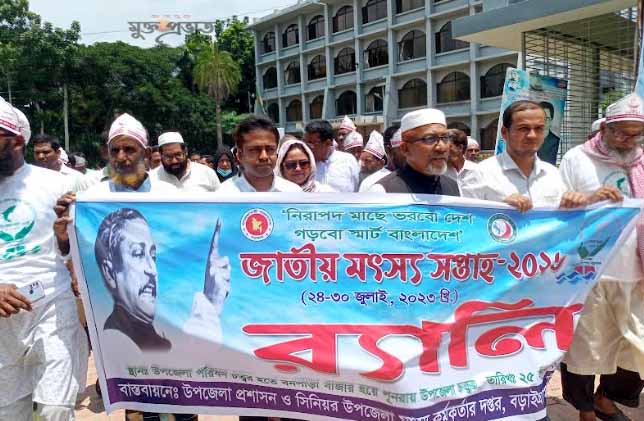 বড়াইগ্রামে মৎস্য সপ্তাহ উপলক্ষে  বর্ণাঢ্য র‌্যালী ও আলোচনা সভা