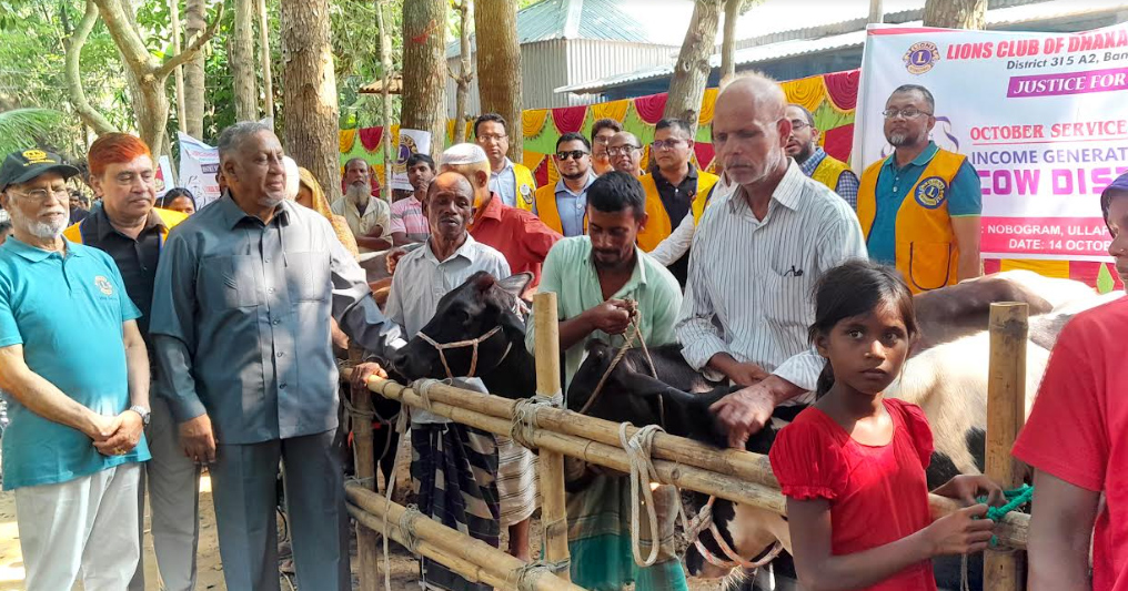 উল্লাপাড়ায় ঢাকা লায়নস ক্লাব অব রোজ গার্ডেনের সহায়তা