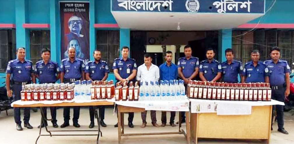 জামালপুরে বিদেশি মদ উদ্ধার, দুইজন আটক