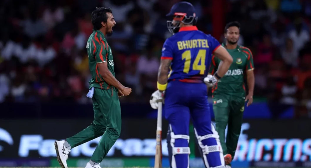 ২১ রানের জয়ে সুপার এইটে বাংলাদেশ