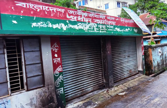 ঝালকাঠিতে বিএনপি কার্যালয়ে অগ্নিসংযোগ