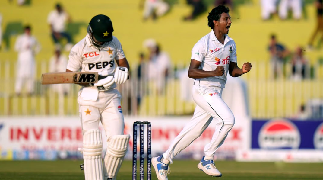 • সরাসরি :  হাসানের ৫ উইকেট, ১৭২ রানে অলআউট পাকিস্তান
