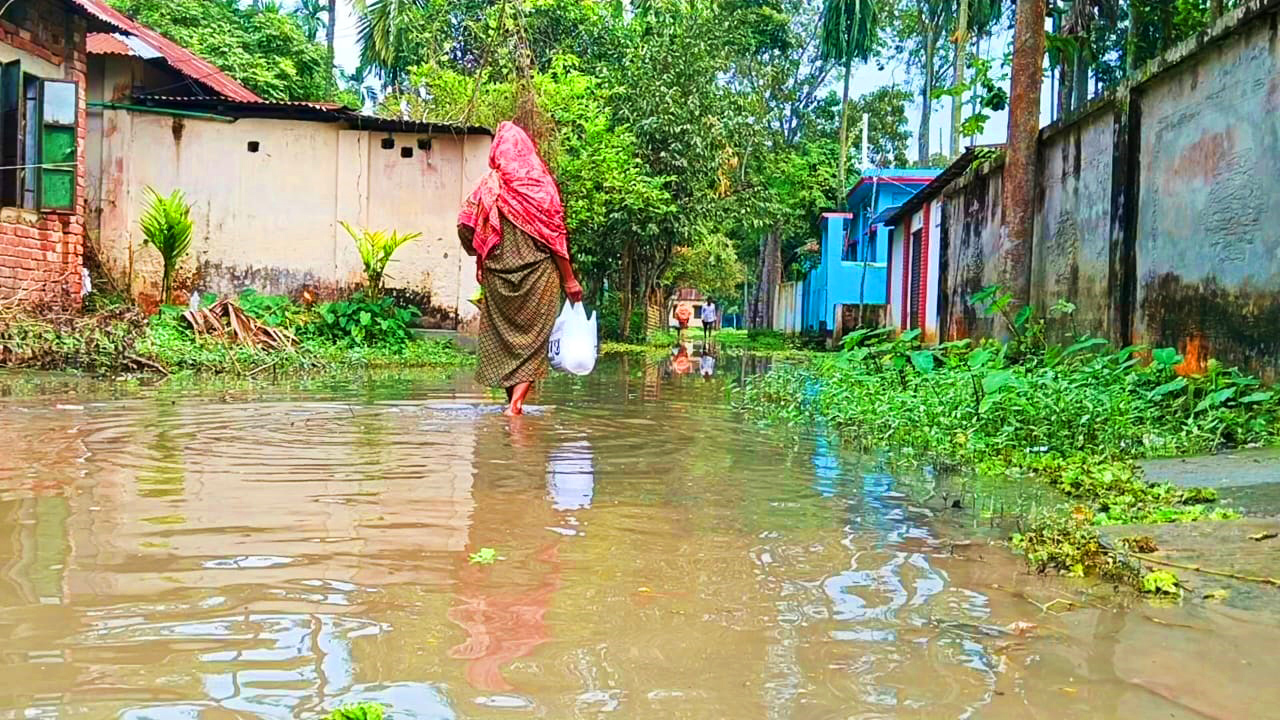 জলাবদ্ধতায় নাকাল জামালপুর পৌরসভার মানুষ
