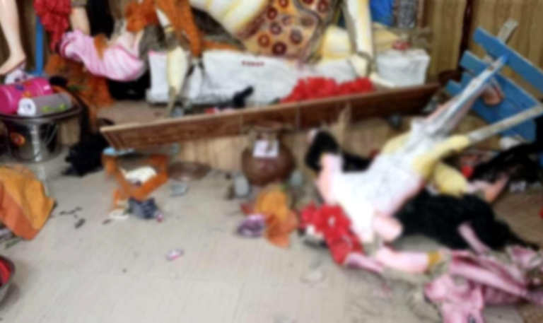 সরিষাবাড়ীতে মন্দিরের প্রতিমা ভাঙচুর