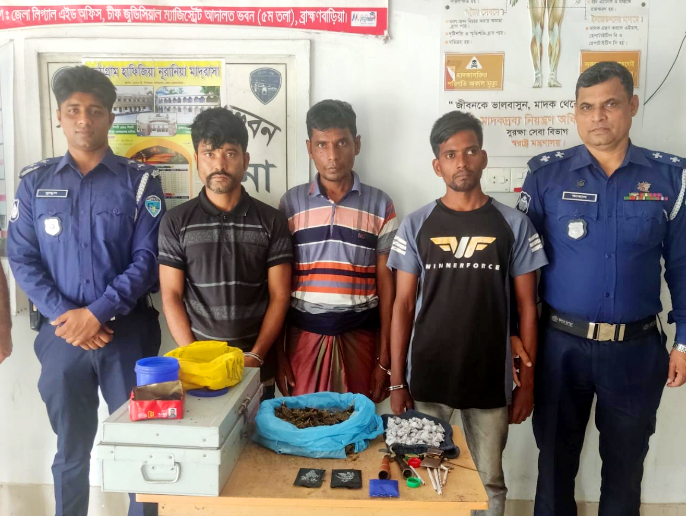 নাসিরনগরে ইয়াবা ও গাঁজাসহ ৩ জন  গ্রেপ্তার