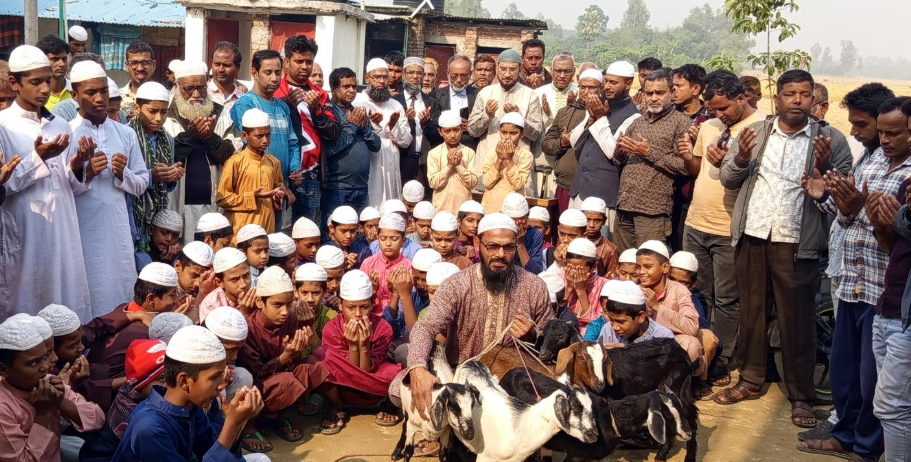বিরলে সদকায়ে জারিয়া হিসেবে এতিম শিশুদের মাঝে ছাগল বিতরণ 