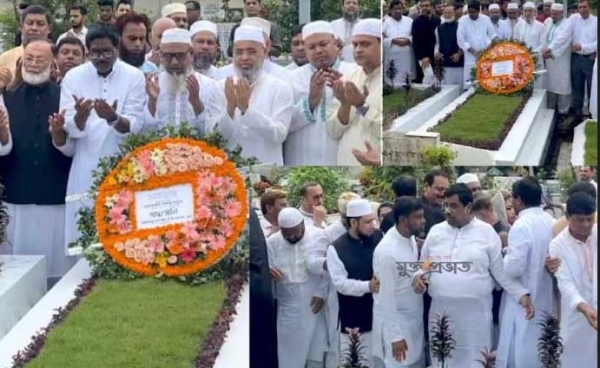 এ্যাড সাহারা খাতুনের কবরে শ্রদ্ধা নিবেদন